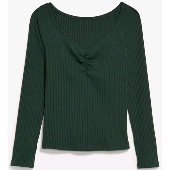 Old Navy Tops - NWT Women's Old Navy Fitted Cinched Rib Knit Top Size M Green N6